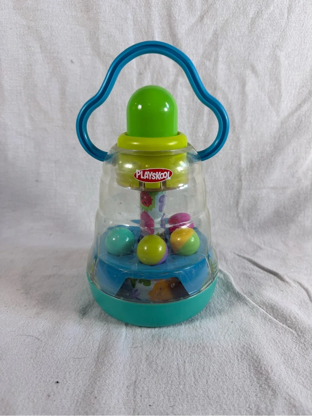 Vintage 1999 Hasbro Playskool Spinner Ball Push Popper Toy